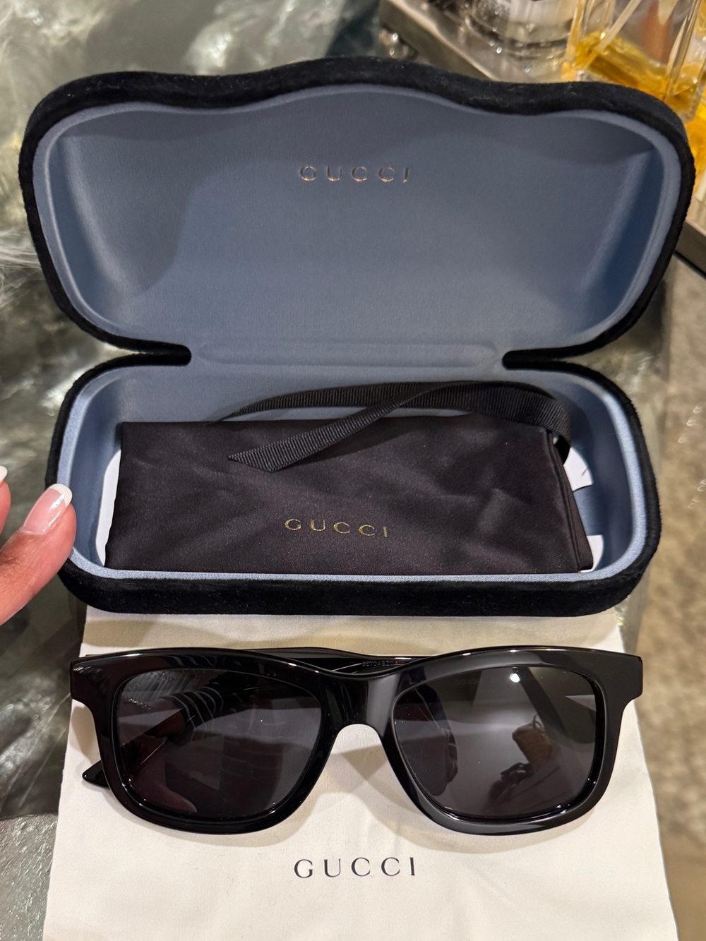 Gucci Glossy Black Sunglasses - New! Never worn!